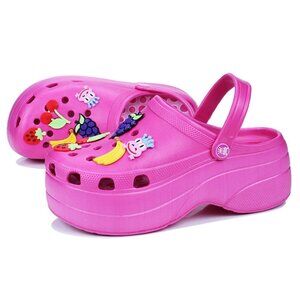 Hot Pink Platform EVA Clogs